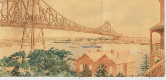 A Proposed Sydney Harbour Bridge, ca.1903 / design drawing by Norman Selfe.