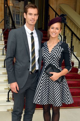 Andy Murray and his partner Kim Sears at Buckingham Palace in 2013.