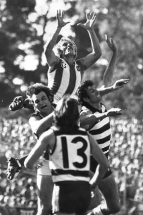 Malcolm Blight marks for North Melbourne against Geelong at Kardinia Park in 1978.