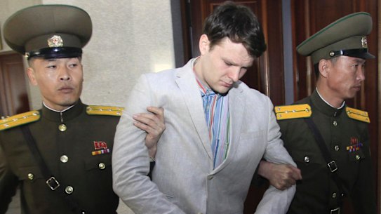 Otto Warmbier pictured in March 2016 after his arrest in North Korea.