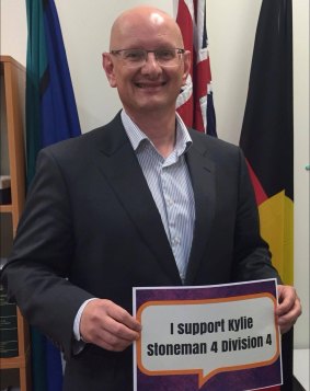 Labor frontbencher Shayne Neumann shows his support for the election of Kylie Stoneman.