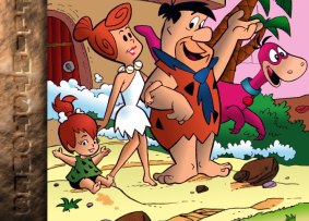 The Flintstone family, residents of 342 Gravelpit Terrace. 