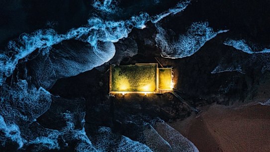 Mona Vale ocean pool before dawn.
Photo Nick Moir 23 July 2021