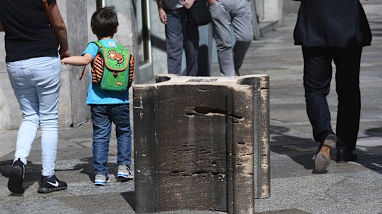 Stone blocks placed near Cologne cathedral to prevent attacks on tourists in the square. 