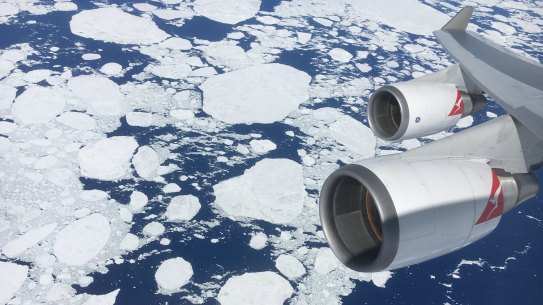 Sheet ice on the Southern Ocean seen from a trip with Antarctica Flights.