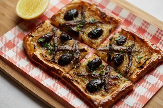 Pissaladiere (Nicoise-style pizza) at Garcon Paris Steakhouse.