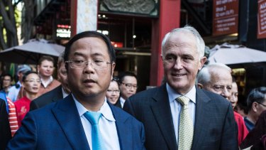 Xiangmo Huang and Prime Minister Malcolm Turnbull in Sydney.