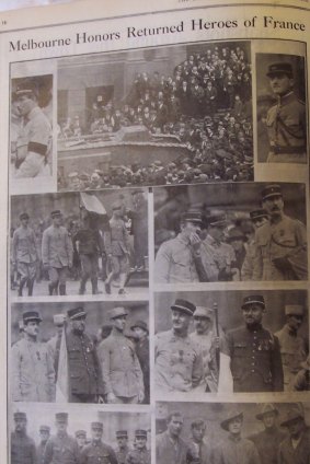 <i>The Graphic</i> of August 1, 1918, covers the returning French servicemen's visit to Melbourne, accompanied by a tank.