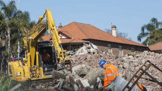 Homes in Haberfield have been demolished for the Westconnex motorway. 