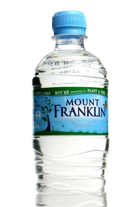 Woolies and Coles don't want to give shelf space to the full range of Mount Franklin water.