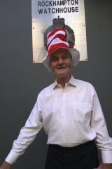 "Cat in the Hat" Nick Deane and outside Rockhampton Watchouse.