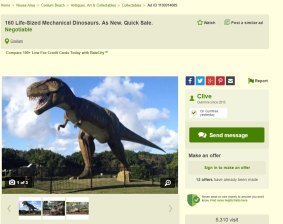 An ad for Clive Palmer's dinosaurs on Gumtree