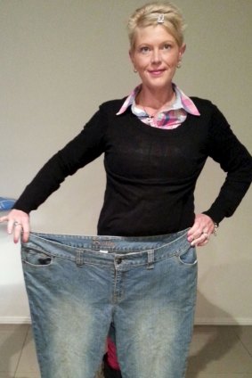 Fiona Wardrup with her pre-weight loss pants.