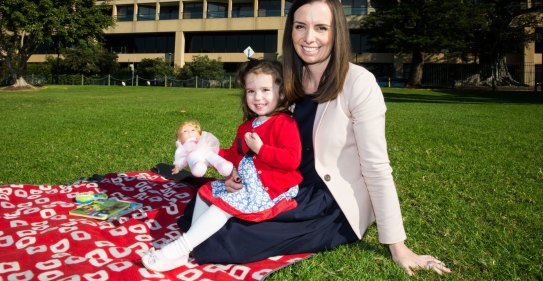 NSW Labor MLC Courtney Houssos and Anna, 3. 
