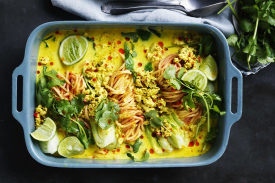 Adam Liaw's quick chicken and coconut noodles.