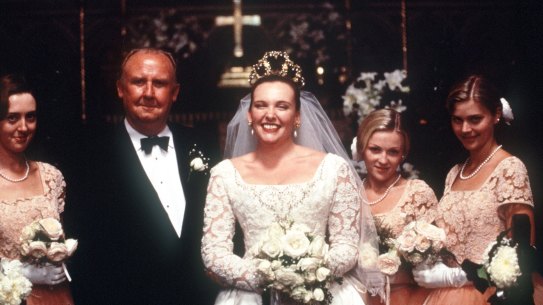 Muriel and her dad on the big day.