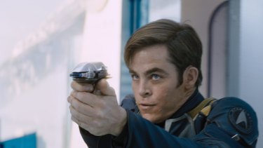 Chris Pine plays Kirk in </i> Star Trek Beyond</i>. 