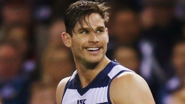 hawkins geelong tom coach scott chris says season happy his forward dodge credit michael getty