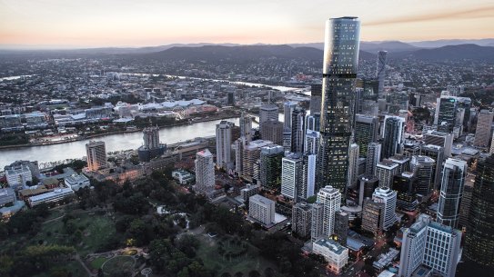 Artist impression of Skytower Brisbane at 222 Margaret St, Brisbane.