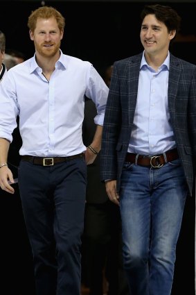 Prince Harry with Canadian Prime Minister Justin Trudeau.