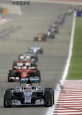 Lewis Hamilton – leader of the pack from start to finish in Bahrain.