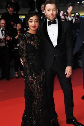  Actress Ruth Negga and actor Joel Edgerton leave the <i>Loving</i> premiere during the 69th annual Cannes Film Festival at the Palais des Festivals.