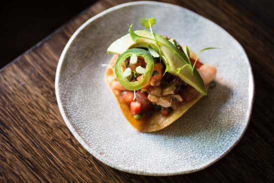 The mariscos coctel tostada at Chula.