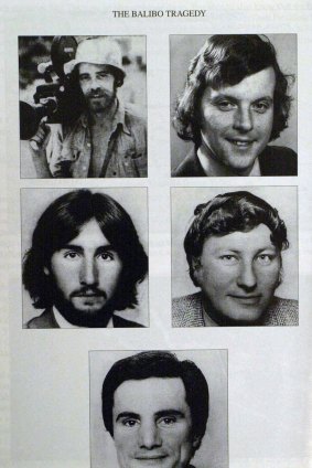 The Balibo Five: (Clockwise from top-left) Brian Peters, Malcolm Rennie, Gary Cunningham, Greg Shackleton and Tony Stewart.