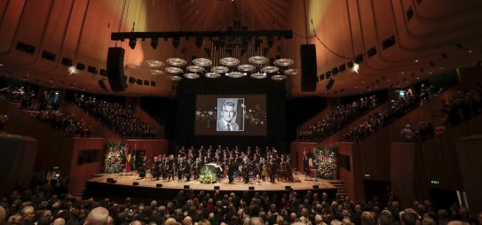 The state memorial service for former Prime Minister Bob Hawke at the Sydney Opera House on Friday 14 June 2019. fedpol bobhawkememorial Photo: Alex Ellinghausen