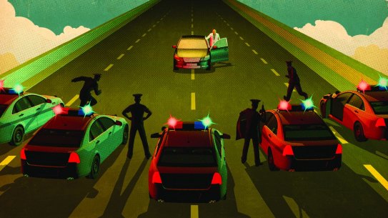 Taking down one of China's wealthiest men - in public - was a display of force and competence from a government battered by bad economic news. <I>Illustration: Tavis Coburn/The New York Times</i>