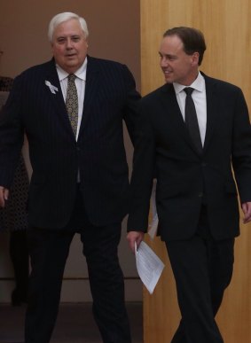 Clive Palmer and Environment Minister Greg Hunt.