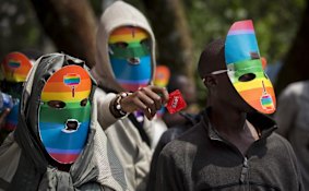 United stand: Kenyan gays and lesbians  protest against Uganda's increasingly tough line on homosexuality.