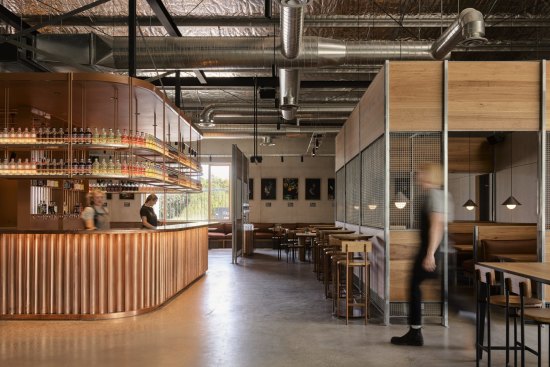 Four Pillars' new Beth's Bar features copper and Pinatex.
