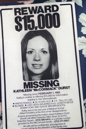 A flier from the investigation of the 1982 disappearance of Kathleen Durst.