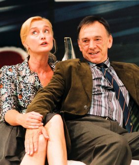Victoria Longley and William Zappa in the 2006 Belvoir St production of <i>The Goat, Or Who Is Sylvia?</i>
