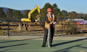 Tennis ACT CEO, Ross Triffitt, at the Lyneham construction site, where the tennis centre redevelopment is taking place.