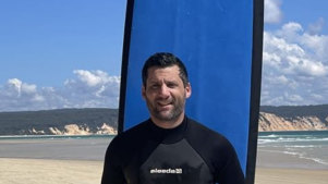 Joel Cauchi in an undated photo, used on his Facebook profile, from a surfing lesson at Noosa.