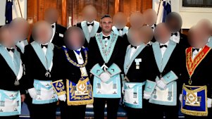 Senior Freemason Travers Gascoigne has served prison after assaulting his girlfriend.