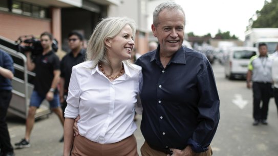 Opposition Leader Bill Shorten and Chloe Shorten during their visit to the Royal Easter Show in Sydney, on Saturday 13 April 2019.