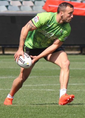 Josh Hodgson at Canberra Raiders' final training session ahead of their semi-final against the Penrith Panthers.