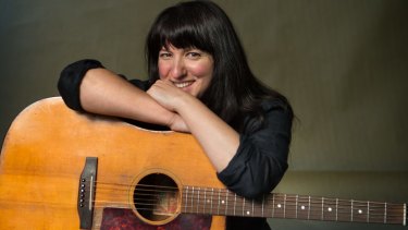 Songwriter Tracy McNeil with her Gibson.
