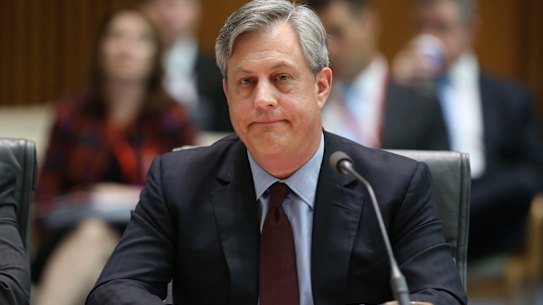 Still paying incentives: Westpac boss Brian Hartzer before the Standing Committee on Economics.