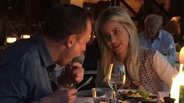 Nabil Gazal and Roxy Jacenko dining at Sydney's Otto restaurant.