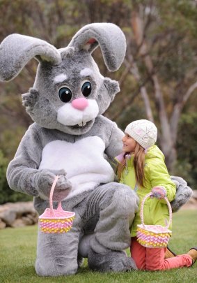 The Easter Bunny at Thredbo, where there are Easter celebrations for the next week.