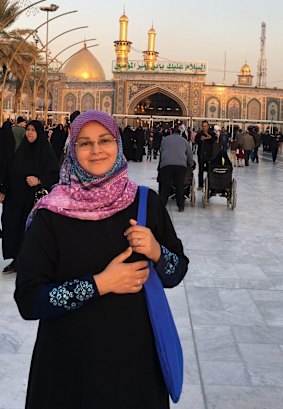 Zohra Aly at the shrine of Imam Hussein in Karbala.