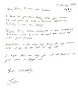 John Hartman’s handwritten apology to his Orion bosses after being caught.