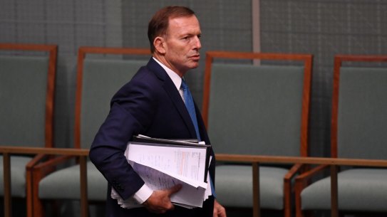Suffered minor injuries: Former prime minister Tony Abbott.