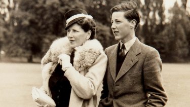 Dora Byrne and her son Leslie Walford at the annual Eton v Winchester cricket match in 1945. The photograph was published in 