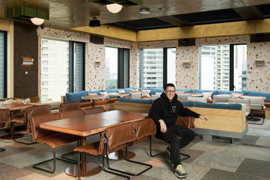 Chef Mitch Orr in his new Kiln restaurant in the super cool Ace Hotel.