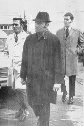 Senior detective Brian Murphy in the hat and on the job in July 1971.